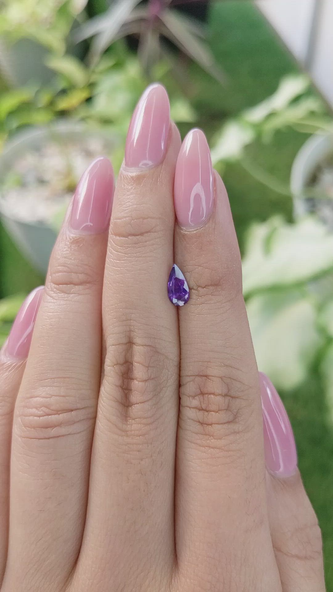 0.69 Ct. Color Change Sapphire from Ceylon (Sri Lanka) Size Video