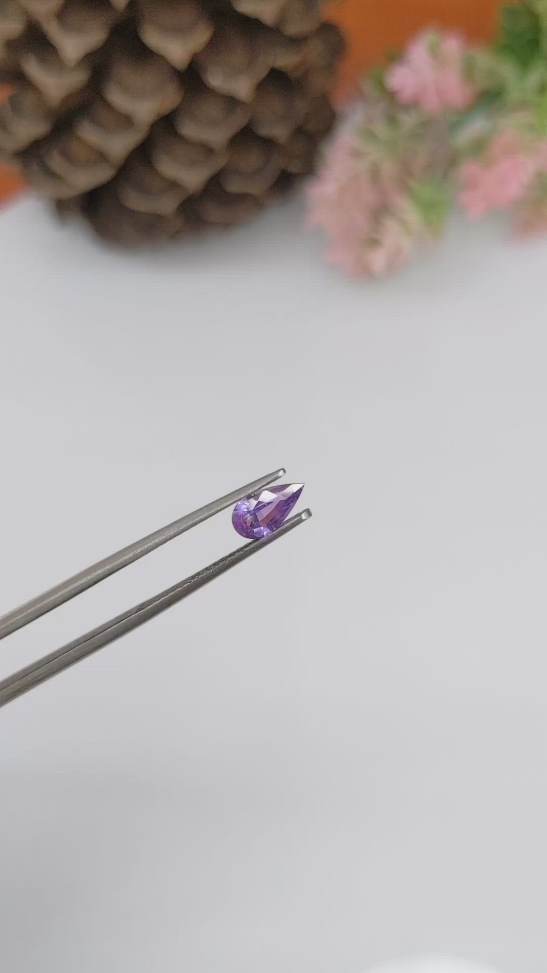 0.65 Ct. Purple Sapphire from Ceylon (Sri Lanka) Size Video