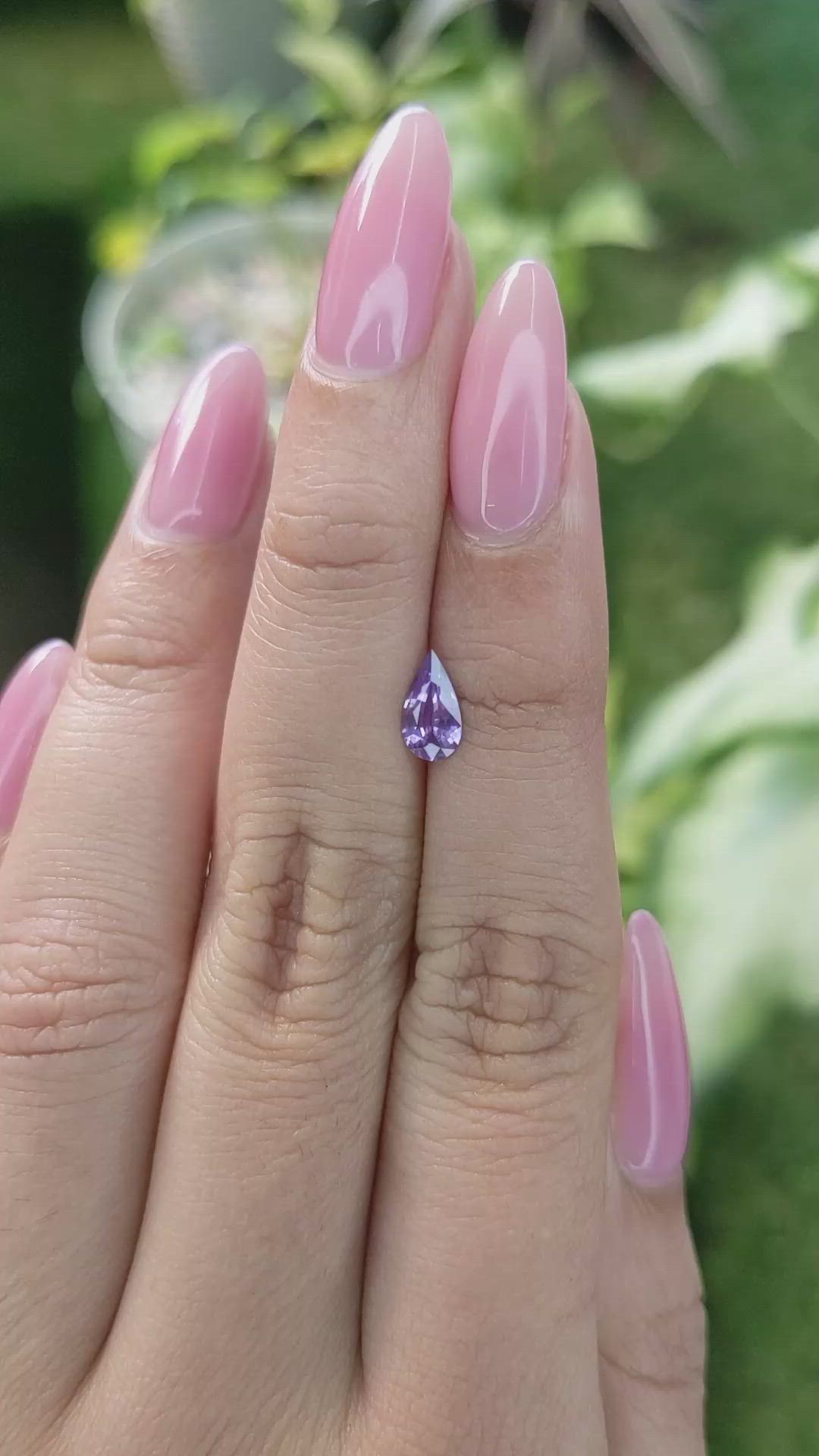 0.65 Ct. Purple Sapphire from Ceylon (Sri Lanka) Size Video