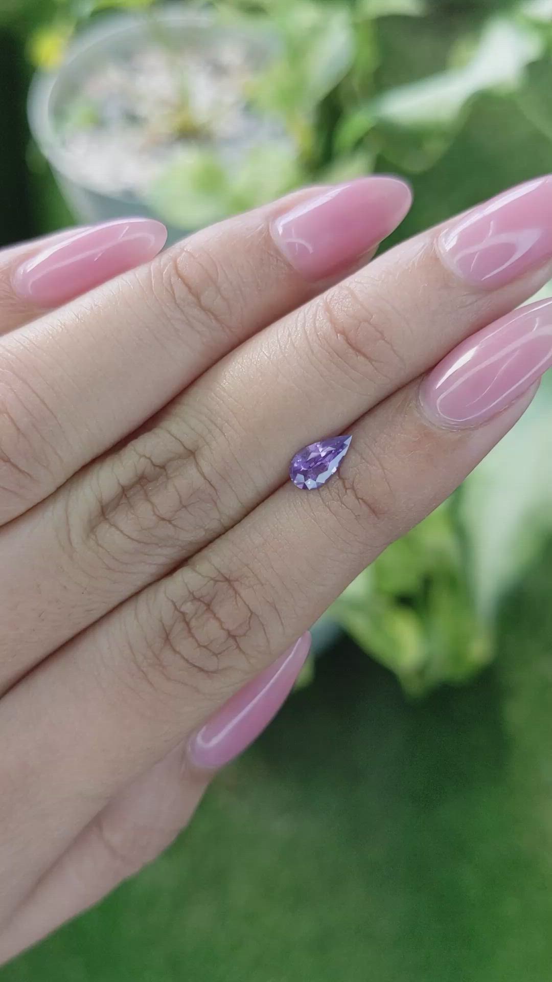 0.65 Ct. Purple Sapphire from Ceylon (Sri Lanka) Size Video
