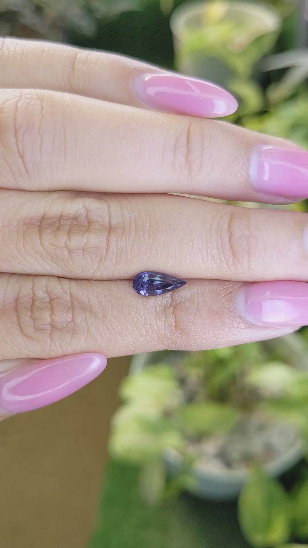 0.91 Ct. Bluish Purple Sapphire from Ceylon (Sri Lanka) Size Video