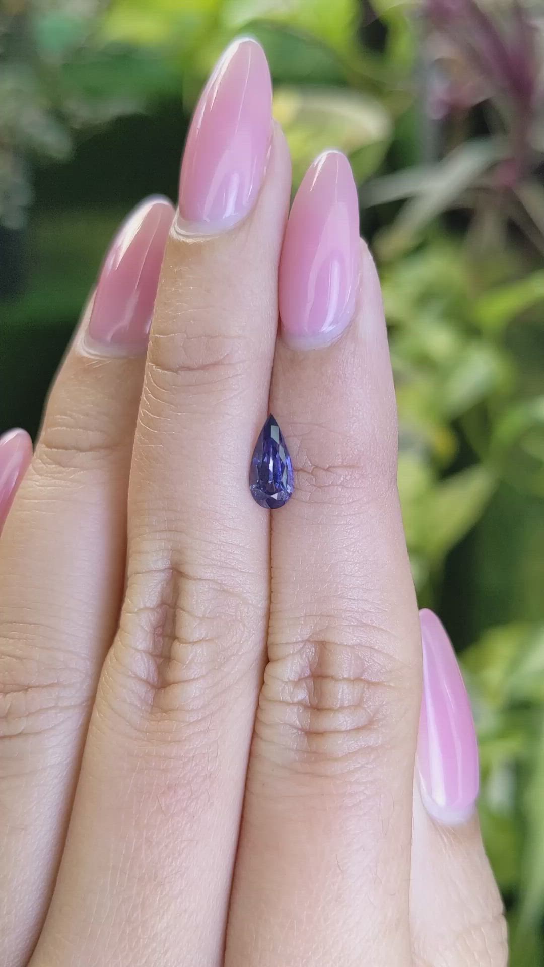 0.91 Ct. Bluish Purple Sapphire from Ceylon (Sri Lanka) Size Video
