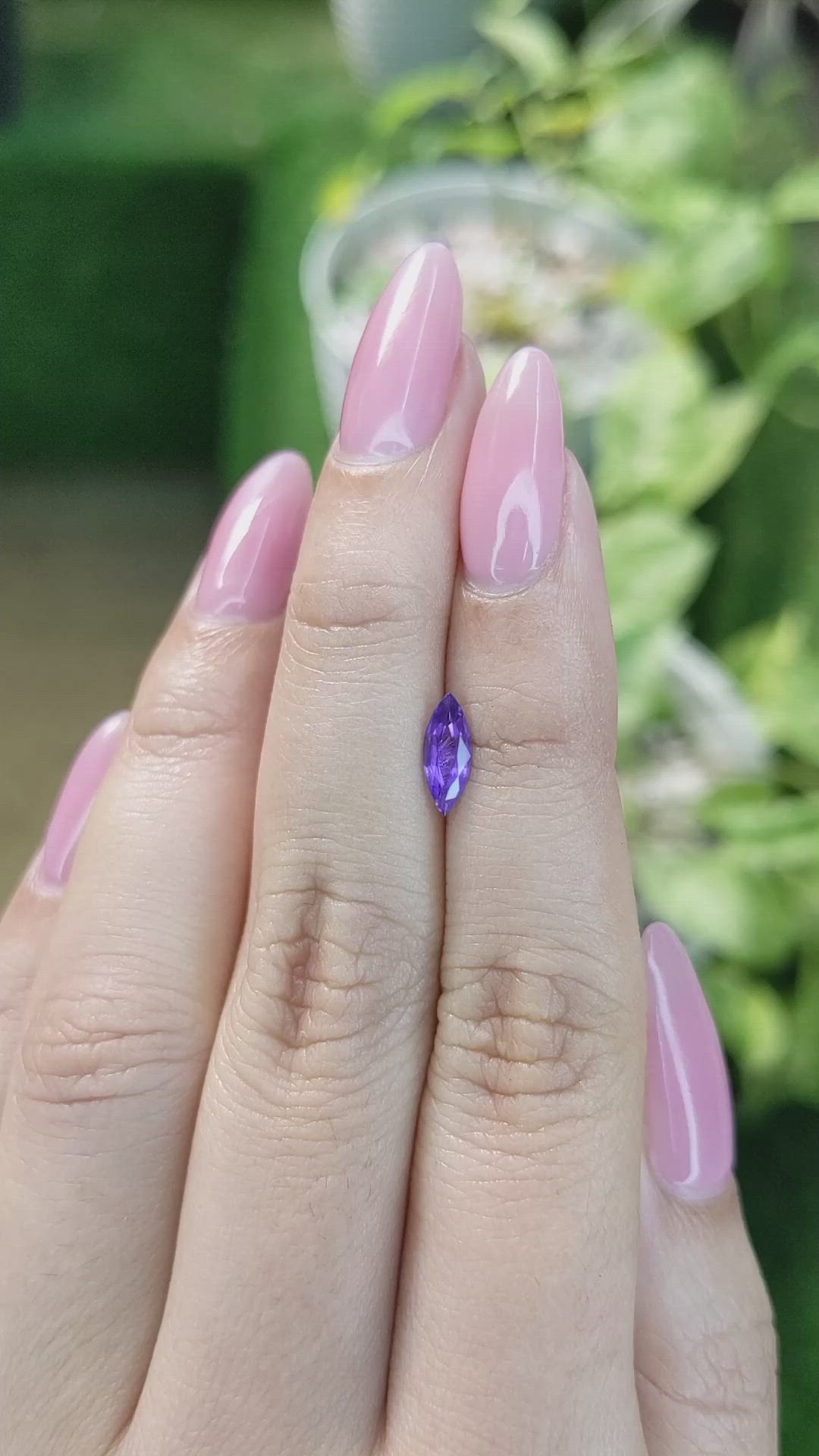 0.60 Ct. Purple Sapphire from Ceylon (Sri Lanka) Size Video