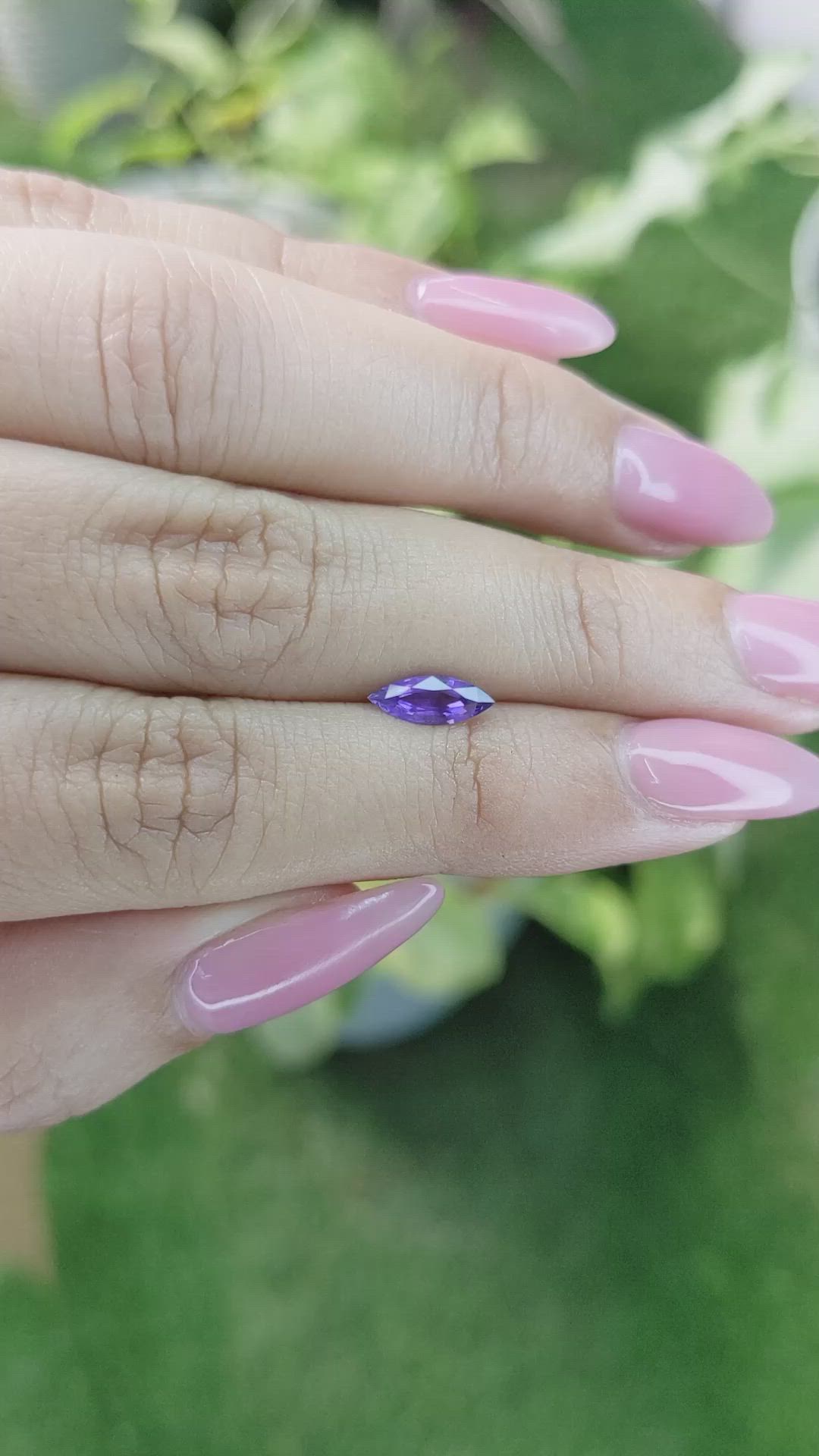 0.60 Ct. Purple Sapphire from Ceylon (Sri Lanka) Size Video