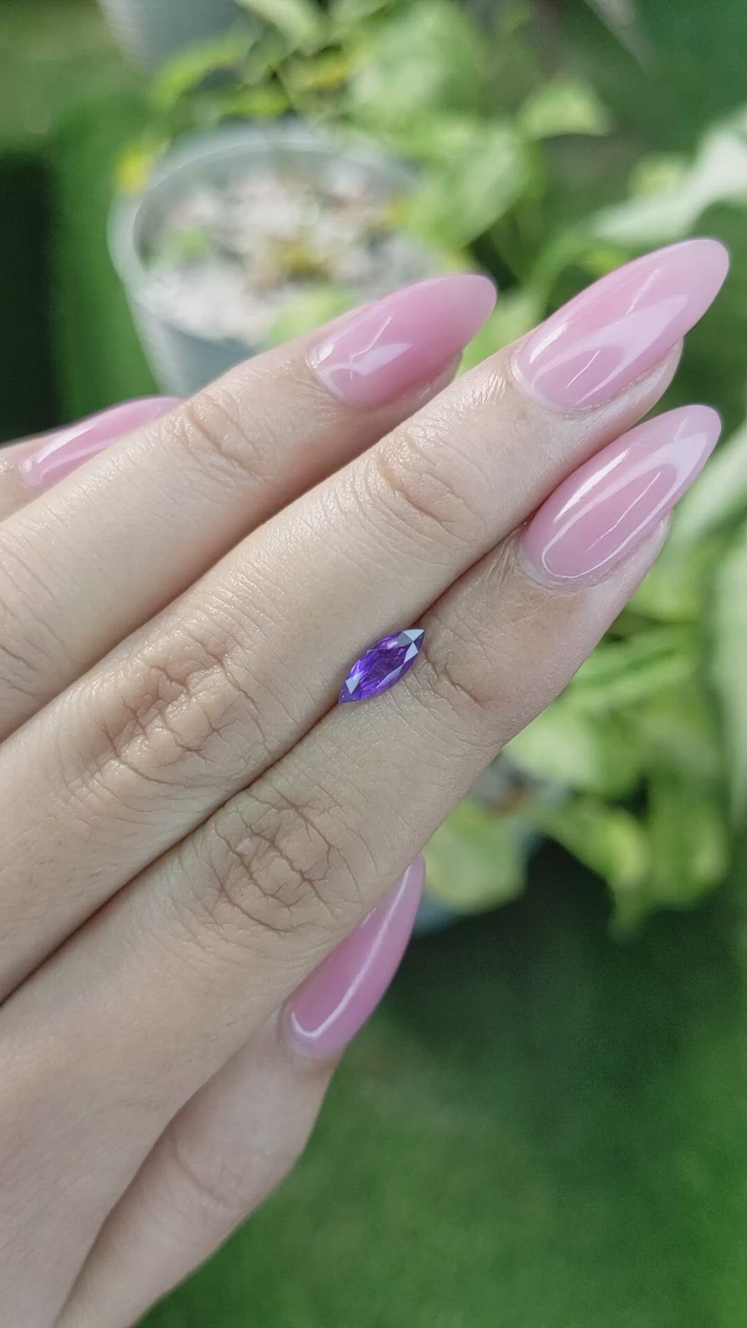 0.60 Ct. Purple Sapphire from Ceylon (Sri Lanka) Size Video