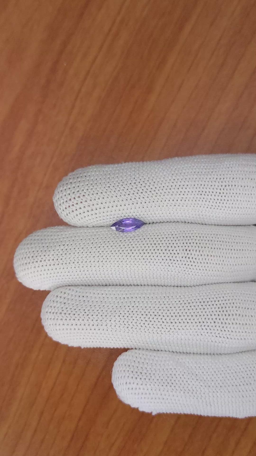 0.60 Ct. Purple Sapphire from Ceylon (Sri Lanka) Size Video