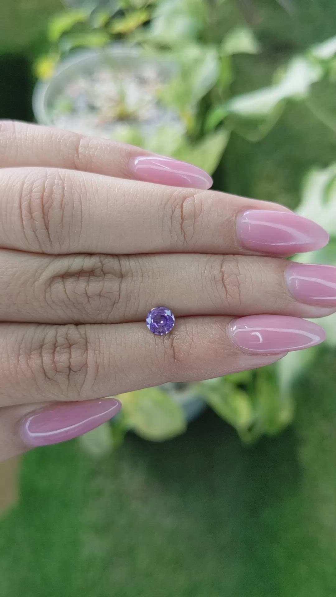 0.69 Ct. Purple Sapphire from Ceylon (Sri Lanka) Size Video