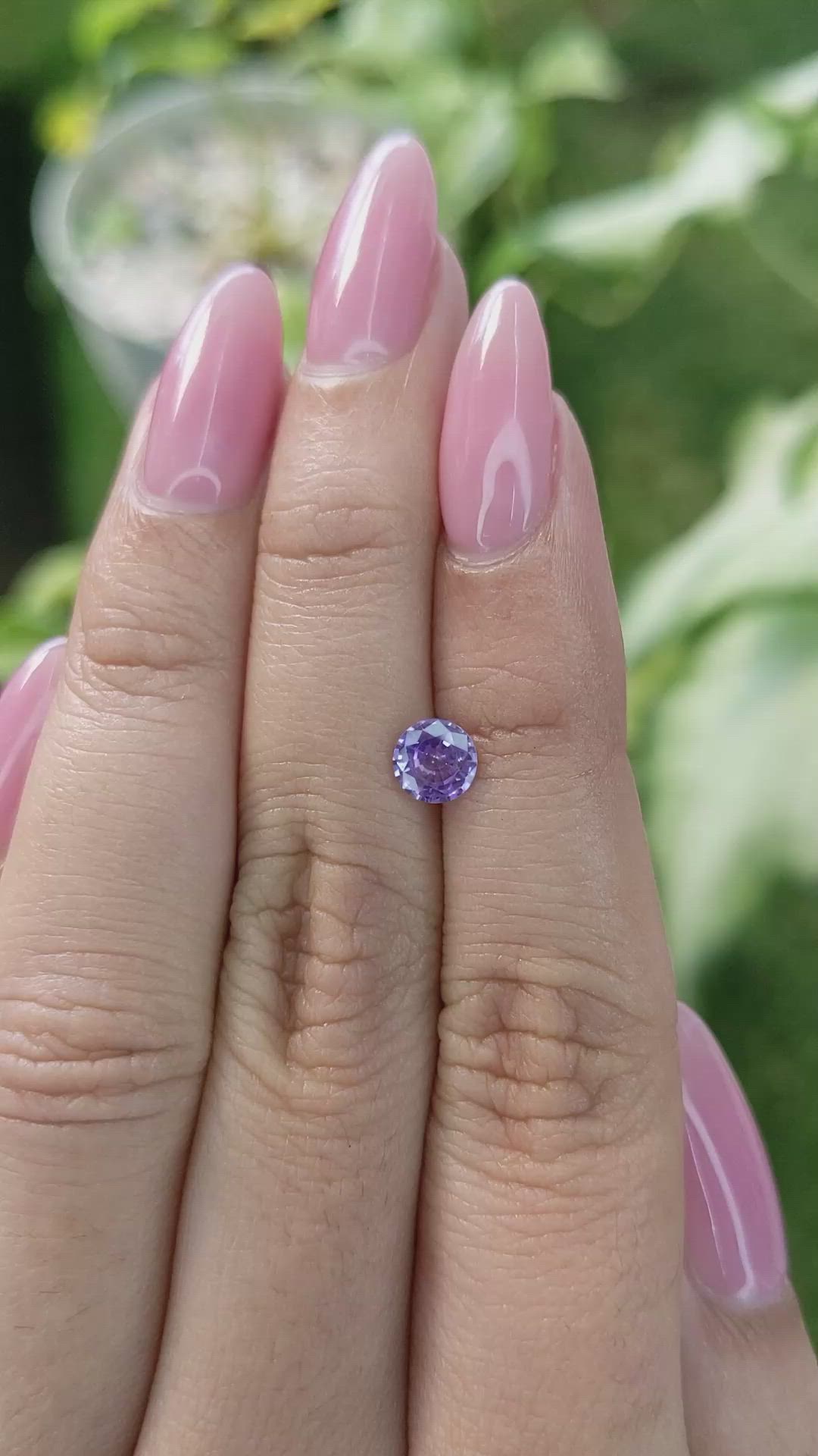 0.69 Ct. Purple Sapphire from Ceylon (Sri Lanka) Size Video