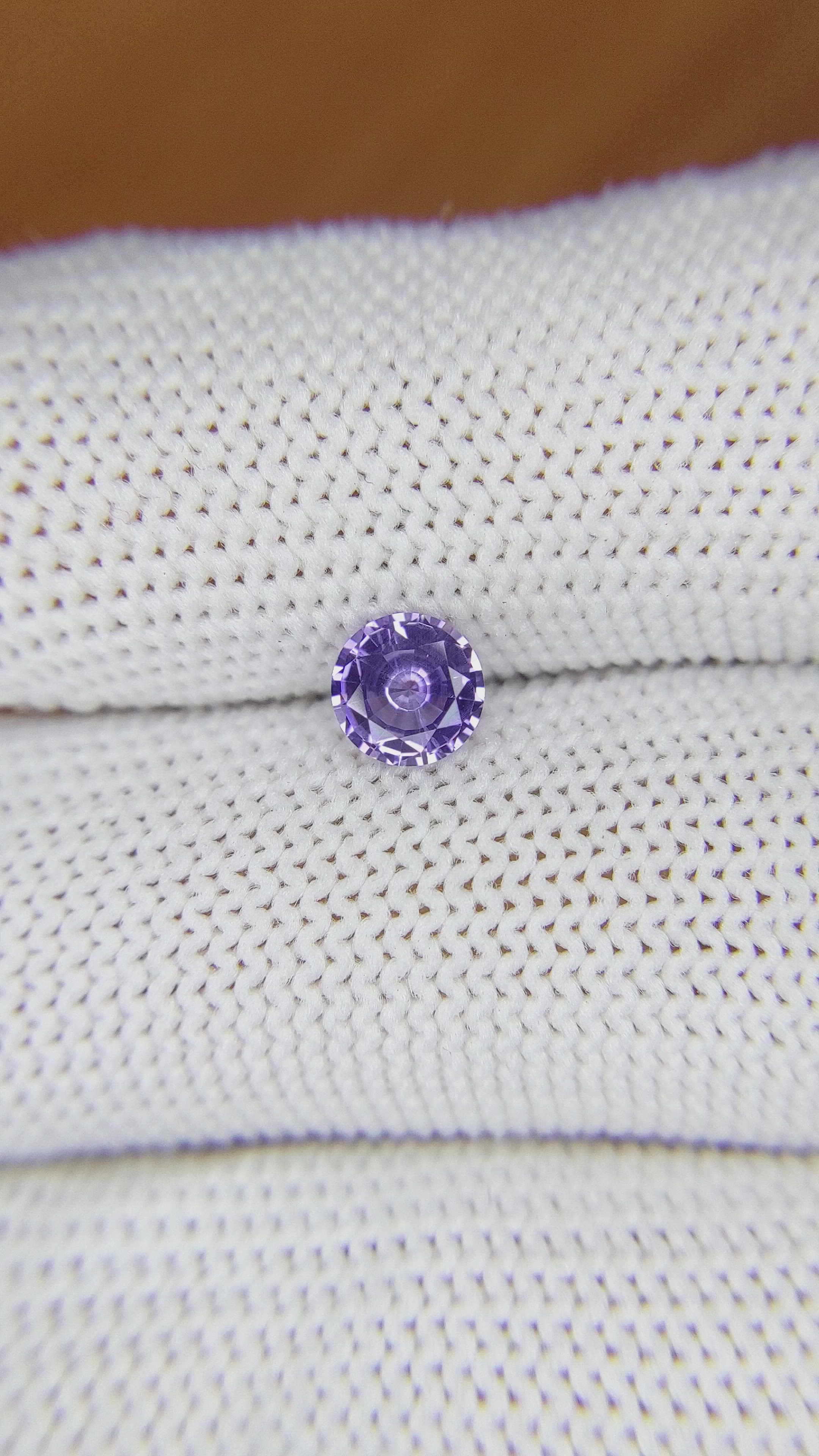 0.69 Ct. Purple Sapphire from Ceylon (Sri Lanka) Size Video