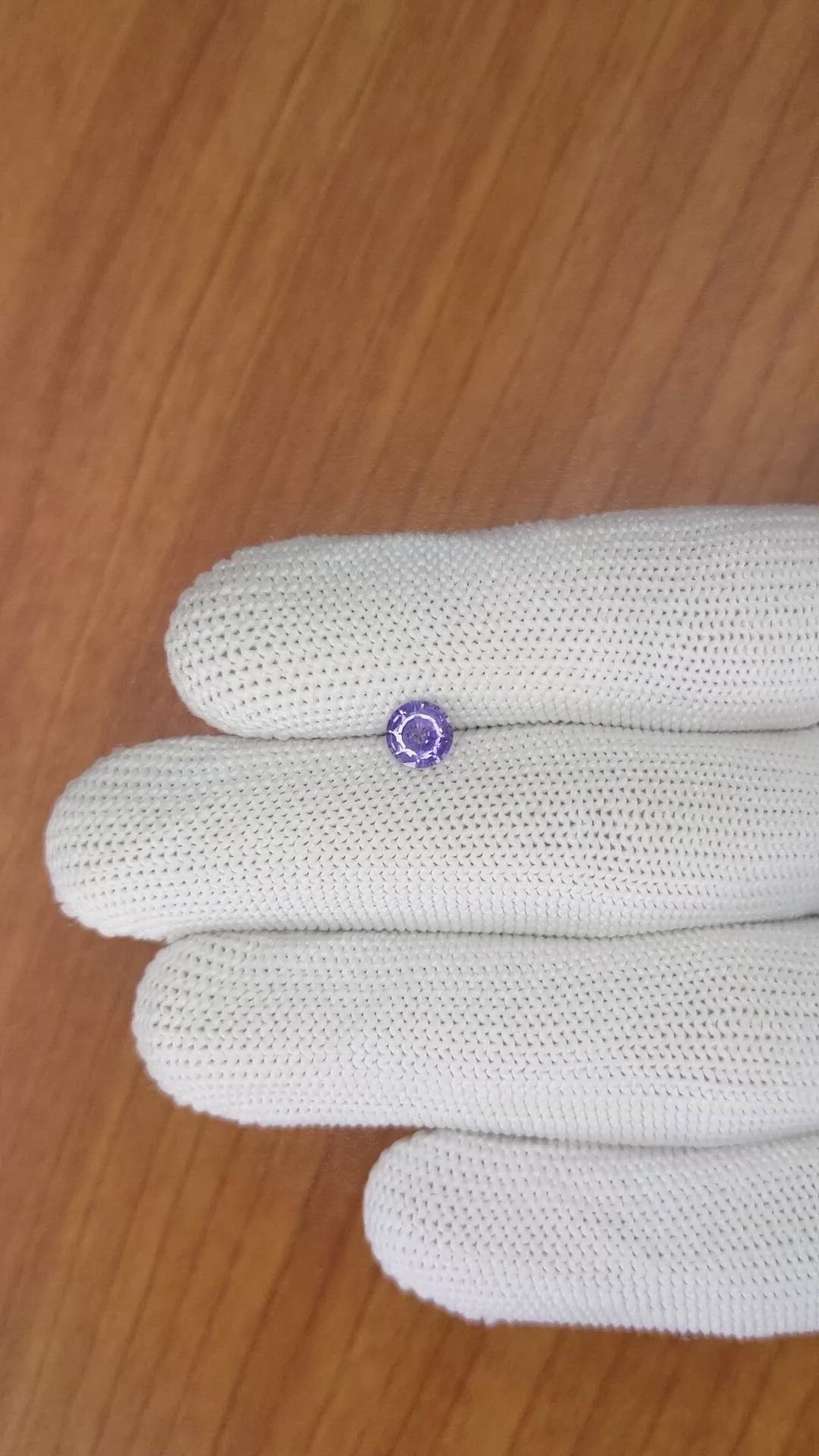 0.69 Ct. Purple Sapphire from Ceylon (Sri Lanka) Size Video