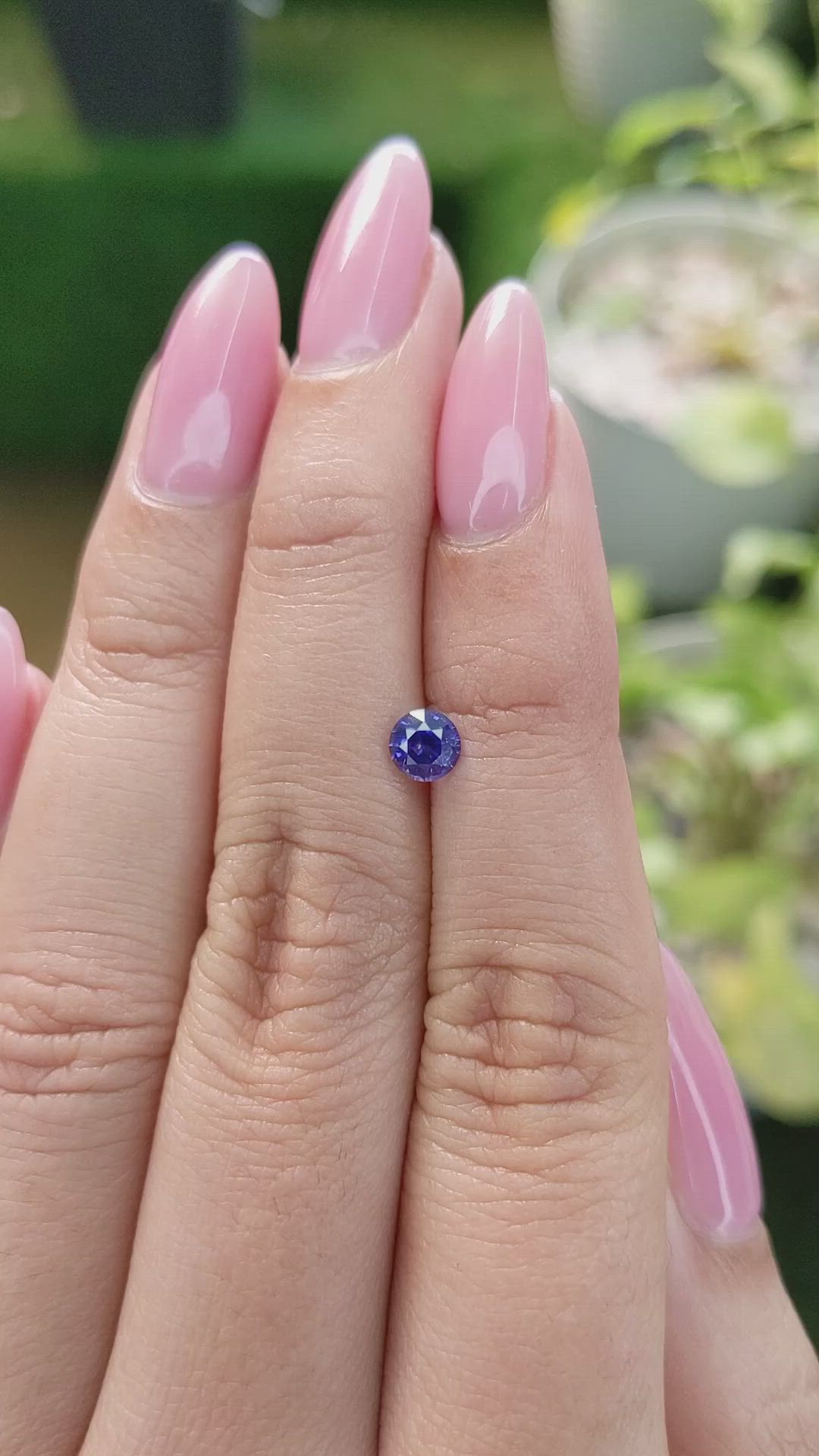 0.57 Ct. Bluish Purple Sapphire from Ceylon (Sri Lanka) Size Video