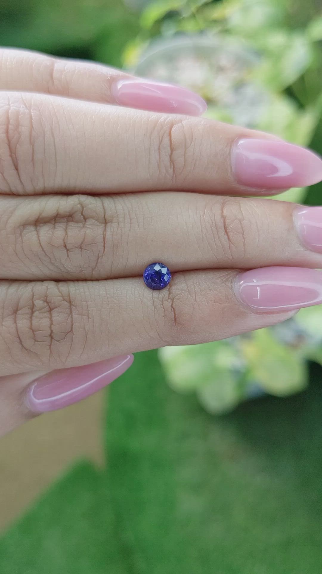 0.57 Ct. Bluish Purple Sapphire from Ceylon (Sri Lanka) Size Video