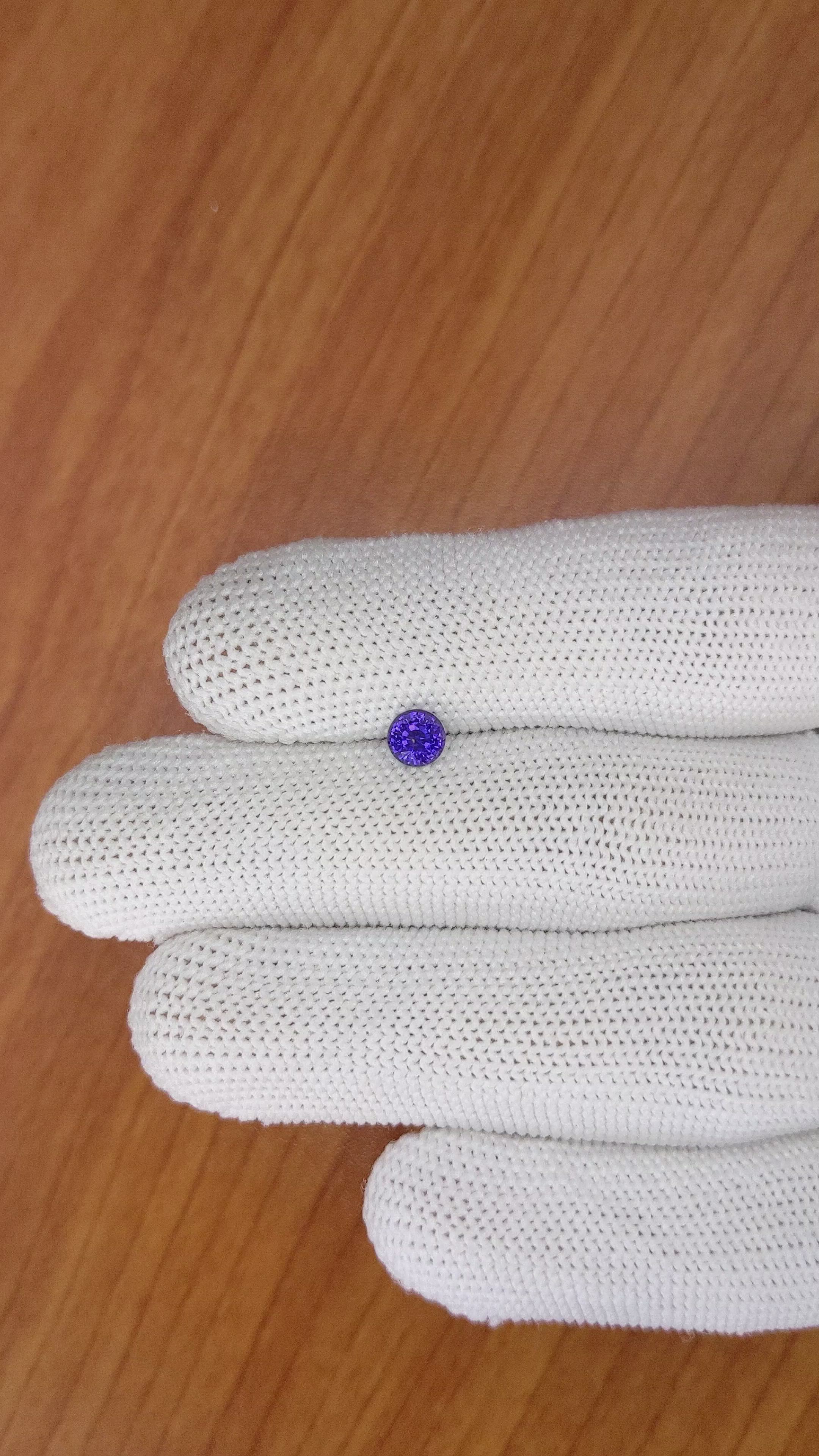 0.57 Ct. Bluish Purple Sapphire from Ceylon (Sri Lanka) Size Video