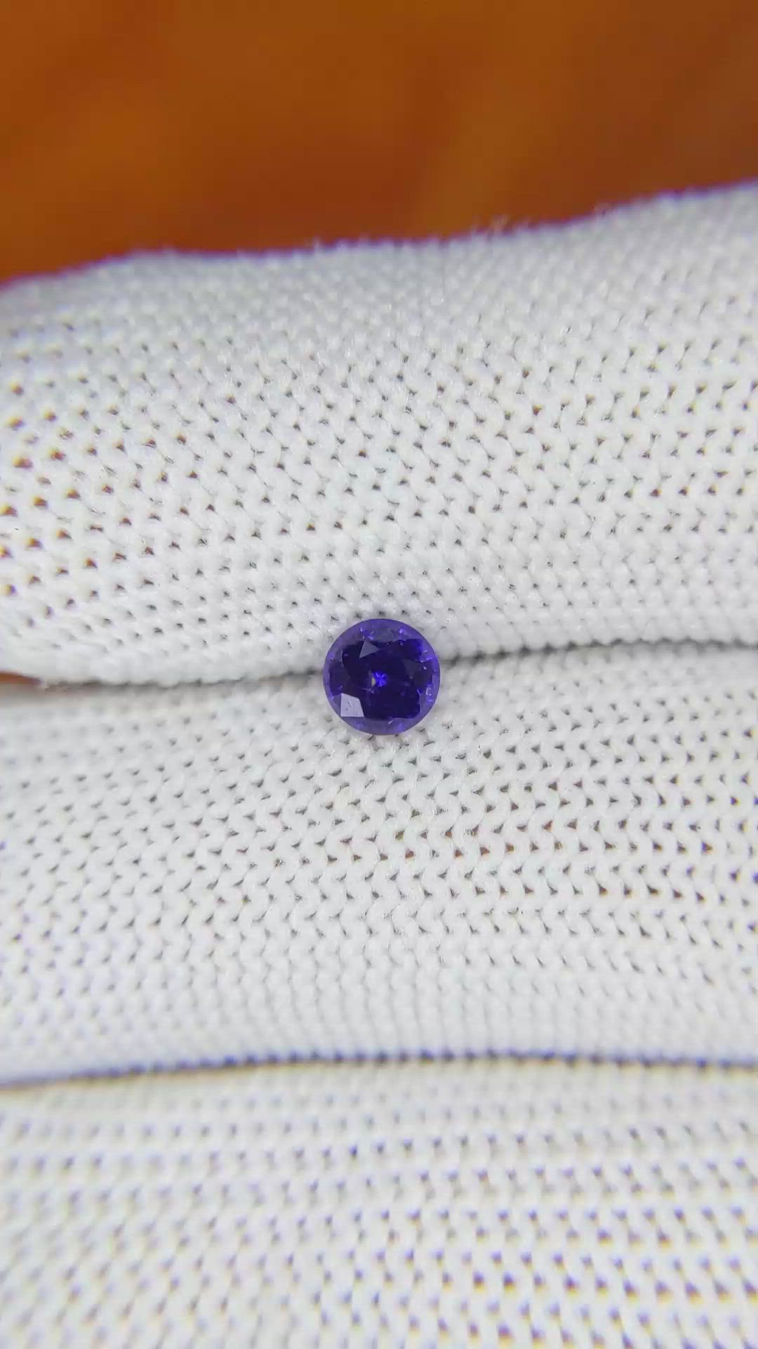 0.57 Ct. Bluish Purple Sapphire from Ceylon (Sri Lanka) Size Video