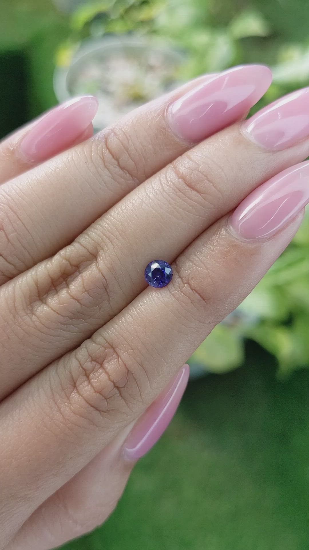 0.57 Ct. Bluish Purple Sapphire from Ceylon (Sri Lanka) Size Video