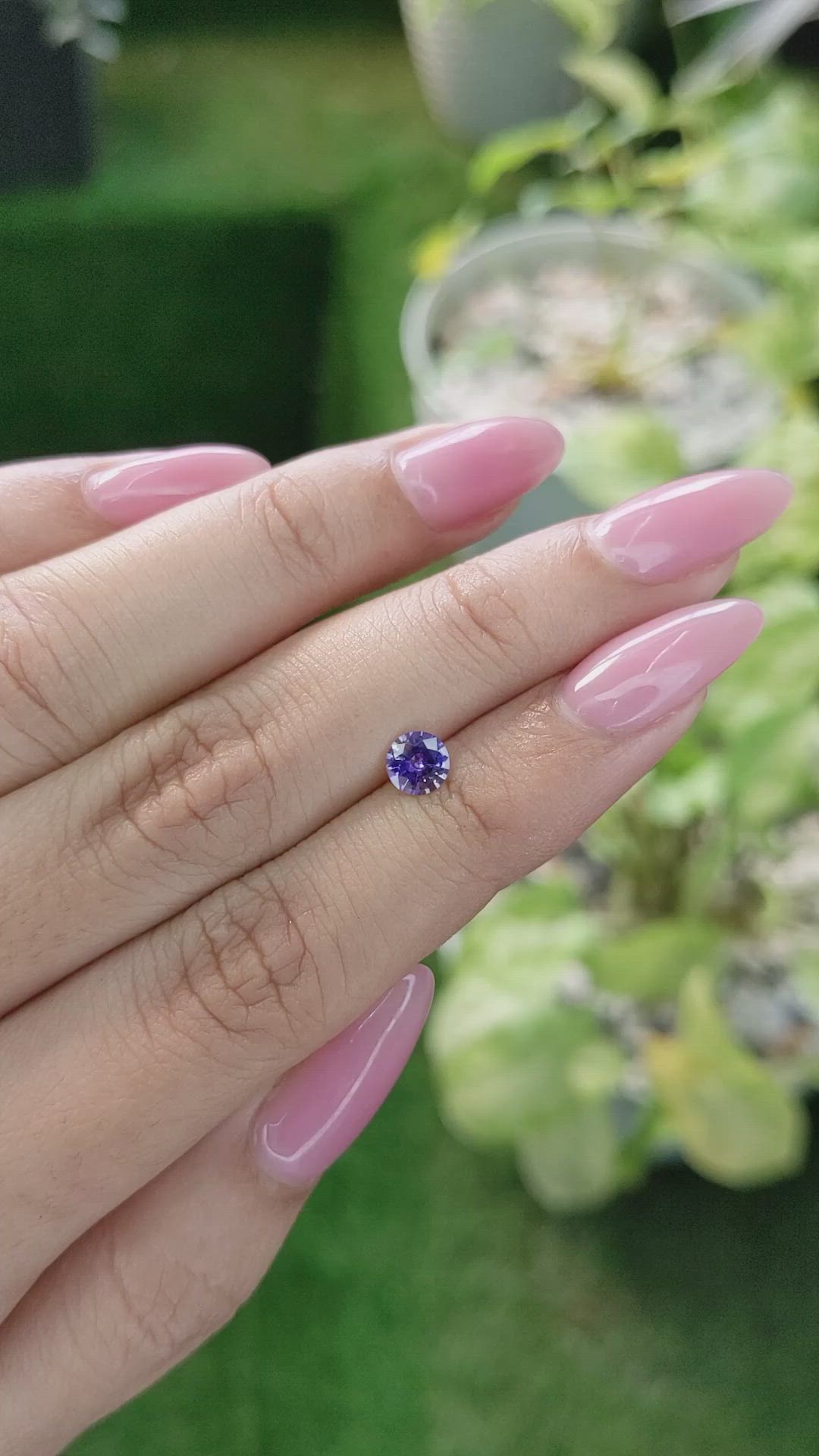 0.56 Ct. Purple Sapphire from Ceylon (Sri Lanka) Size Video