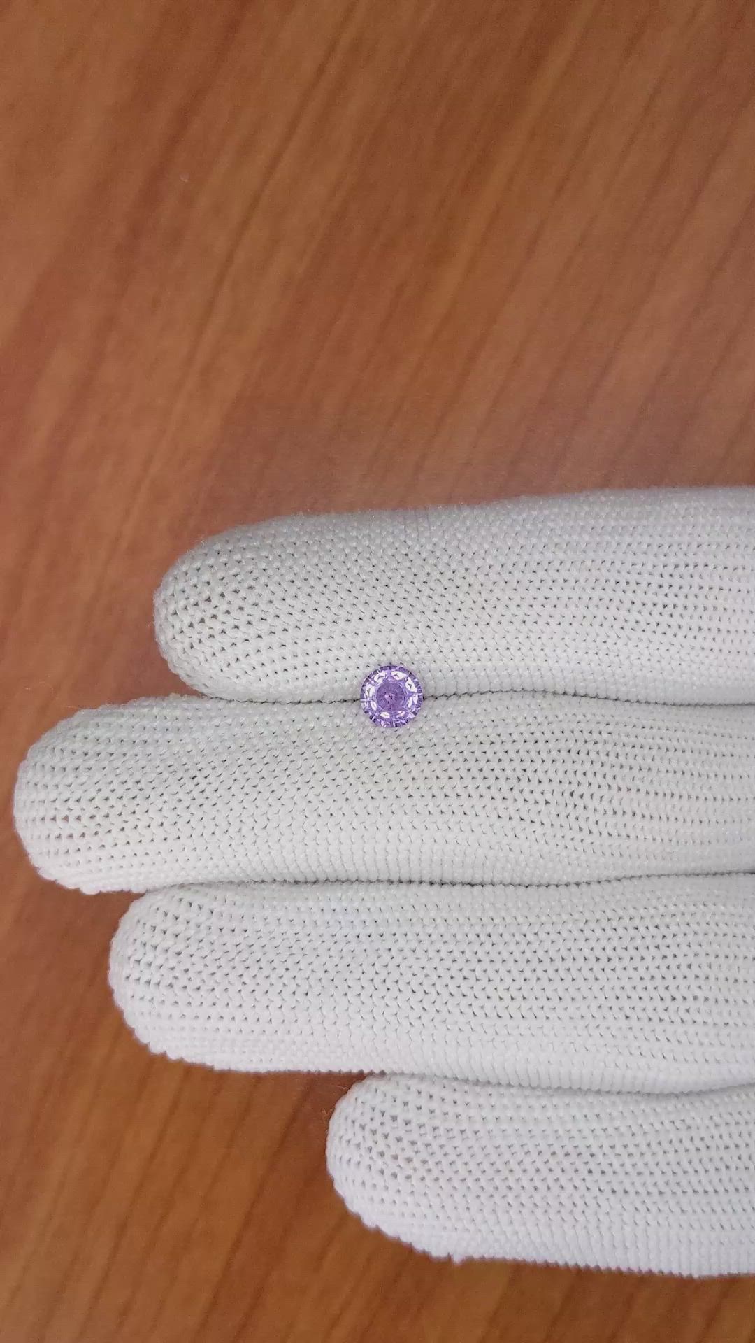 0.62 Ct. Purple Sapphire from Ceylon (Sri Lanka) Size Video