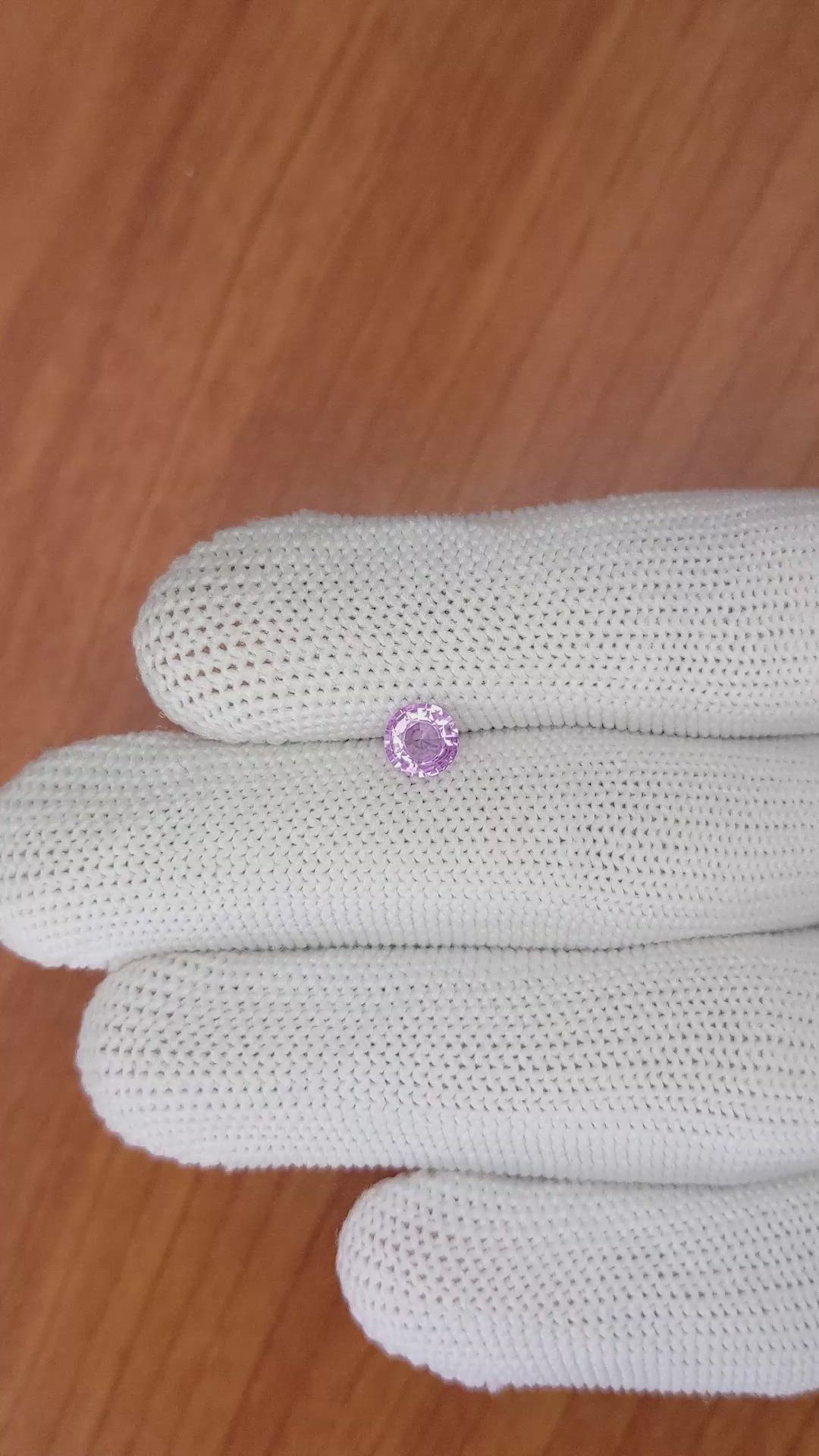 0.60 Ct. Pinkish Purple Sapphire from Ceylon (Sri Lanka) Size Video