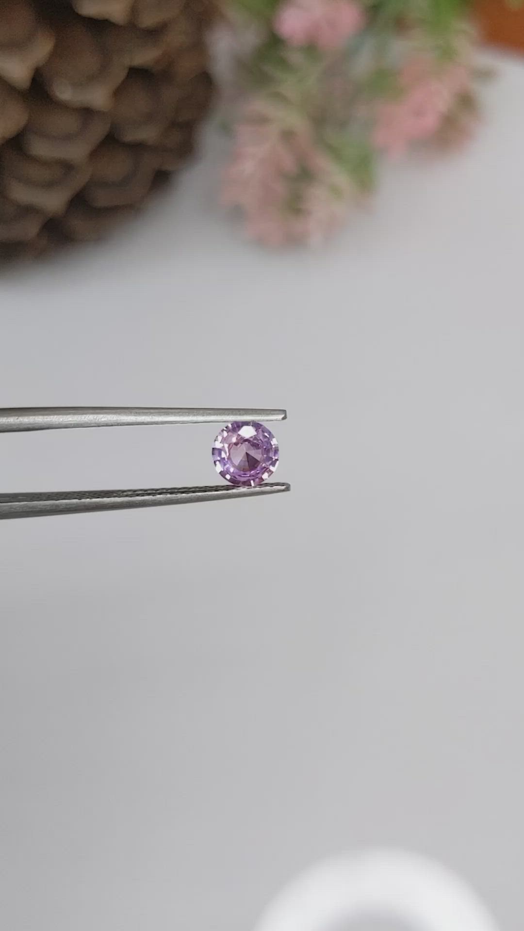 0.60 Ct. Pinkish Purple Sapphire from Ceylon (Sri Lanka) Size Video