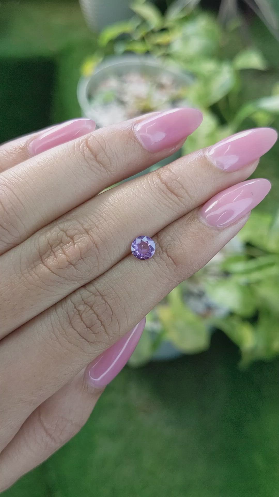 0.60 Ct. Pinkish Purple Sapphire from Ceylon (Sri Lanka) Size Video