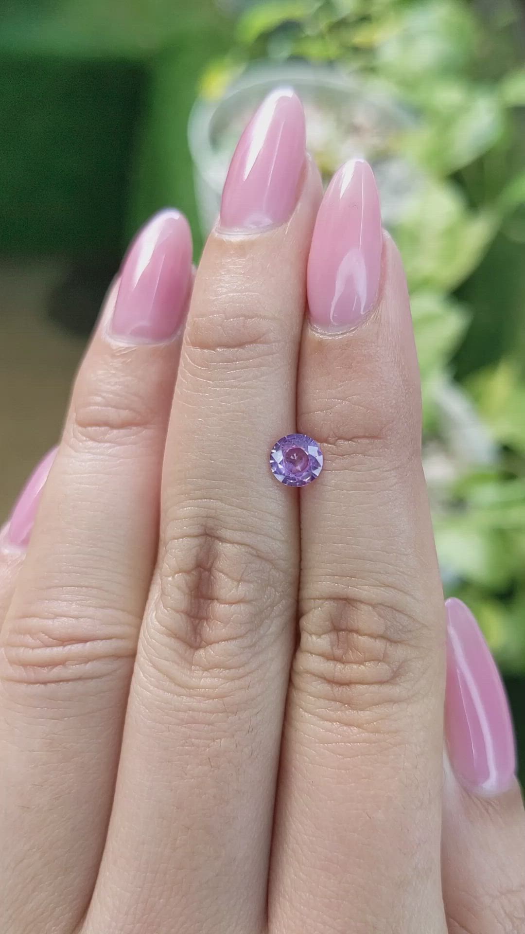 0.60 Ct. Pinkish Purple Sapphire from Ceylon (Sri Lanka) Size Video