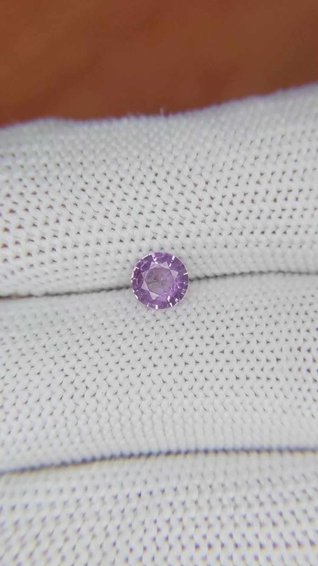 0.60 Ct. Pinkish Purple Sapphire from Ceylon (Sri Lanka) Size Video