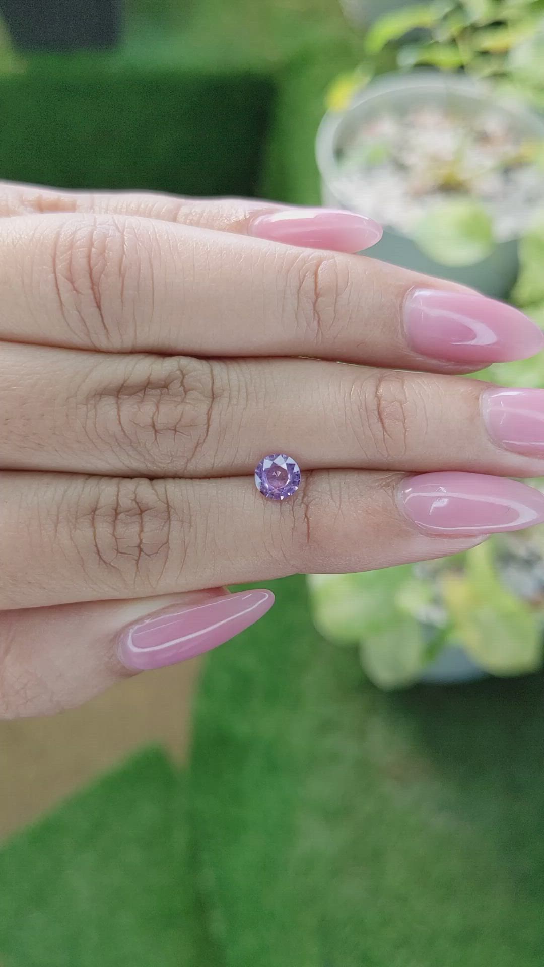 0.60 Ct. Pinkish Purple Sapphire from Ceylon (Sri Lanka) Size Video