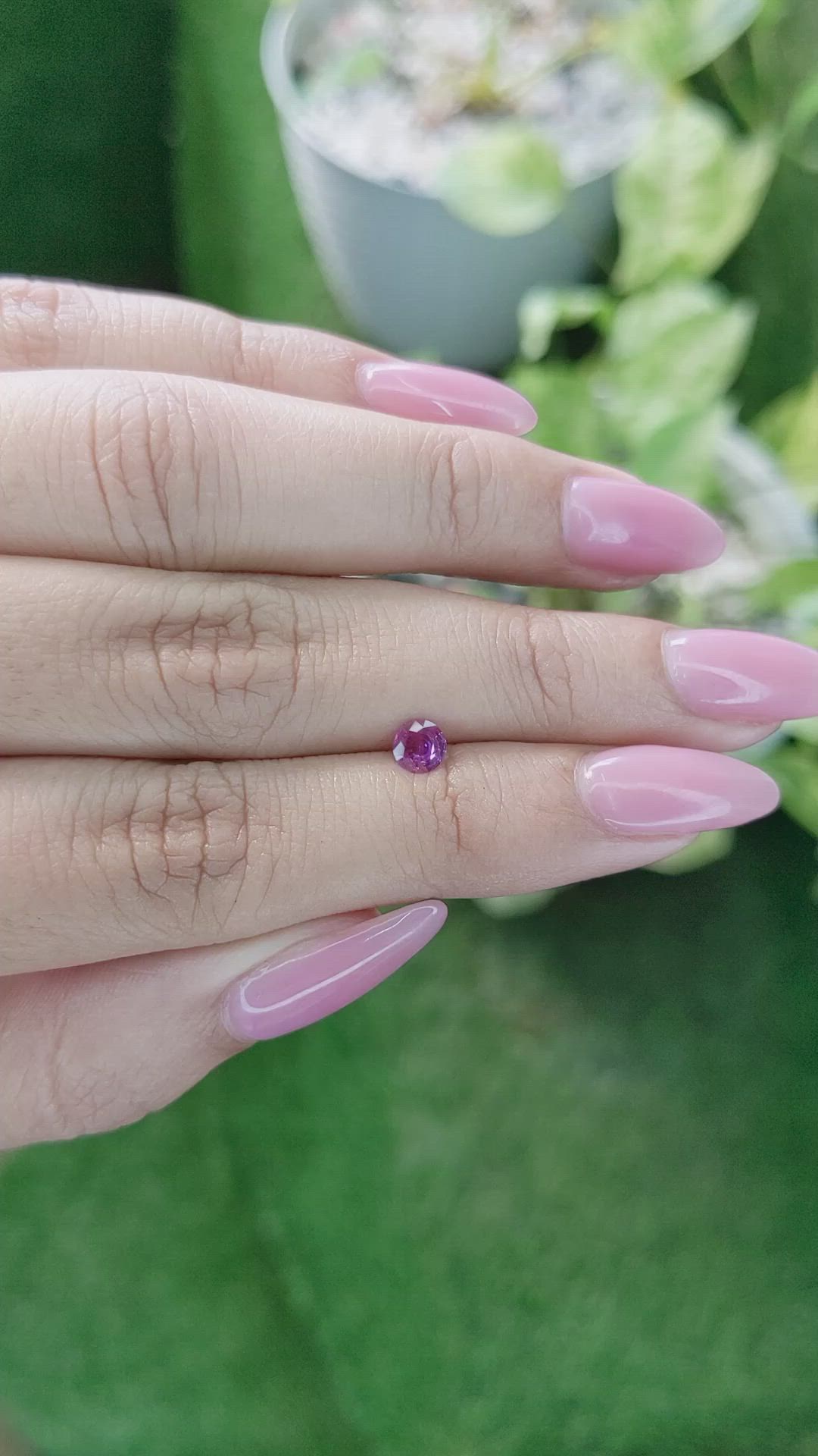 0.28 Ct. Purplish Pink Sapphire from Ceylon (Sri Lanka) Size Video