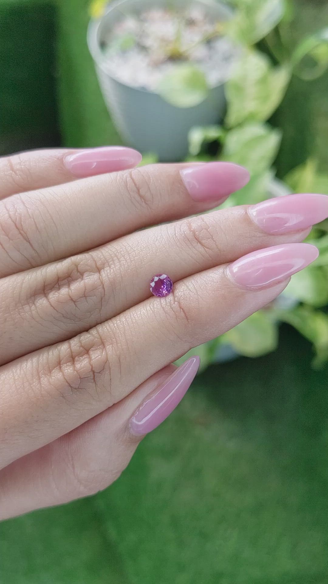 0.28 Ct. Purplish Pink Sapphire from Ceylon (Sri Lanka) Size Video