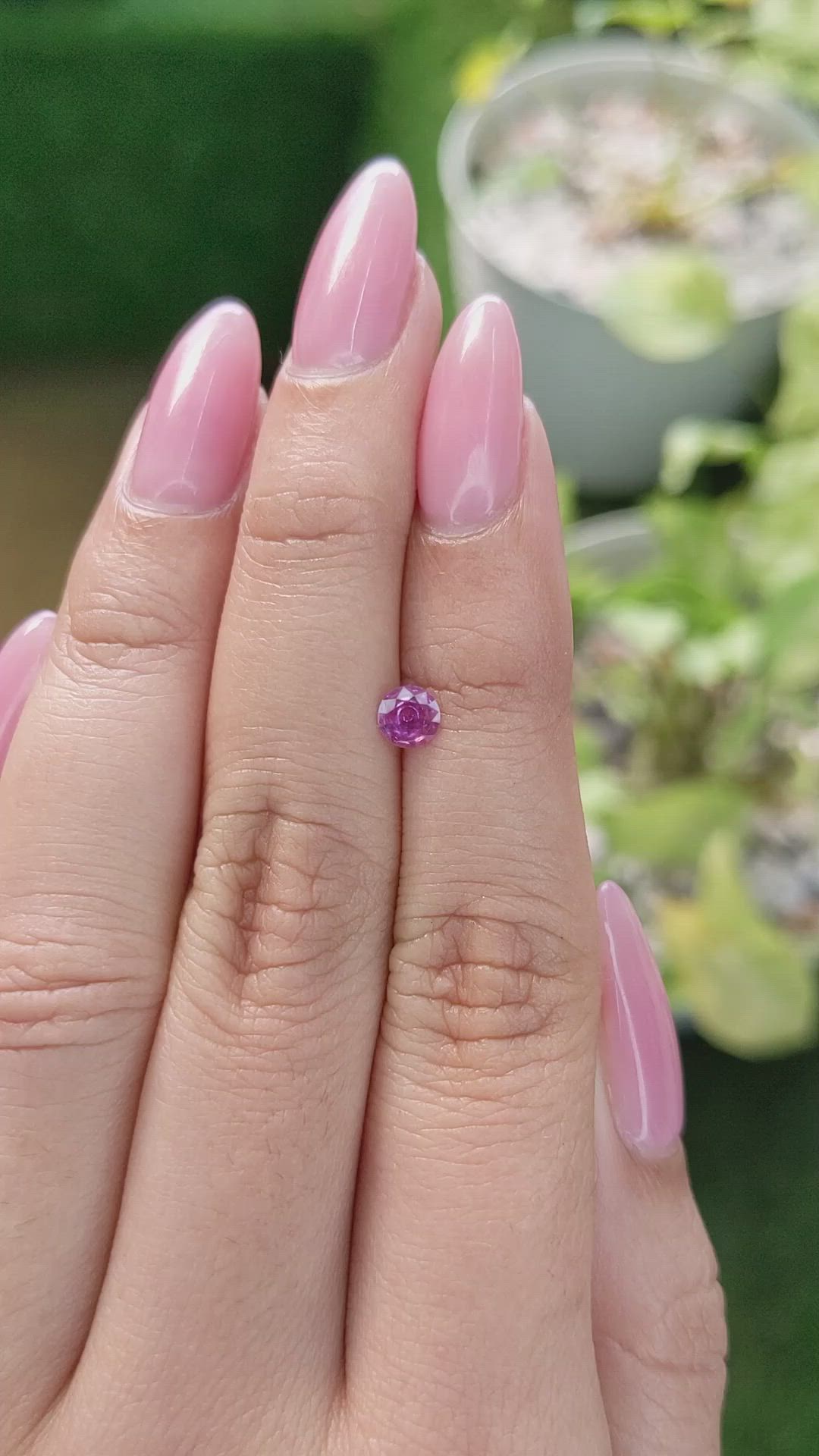 0.28 Ct. Purplish Pink Sapphire from Ceylon (Sri Lanka) Size Video