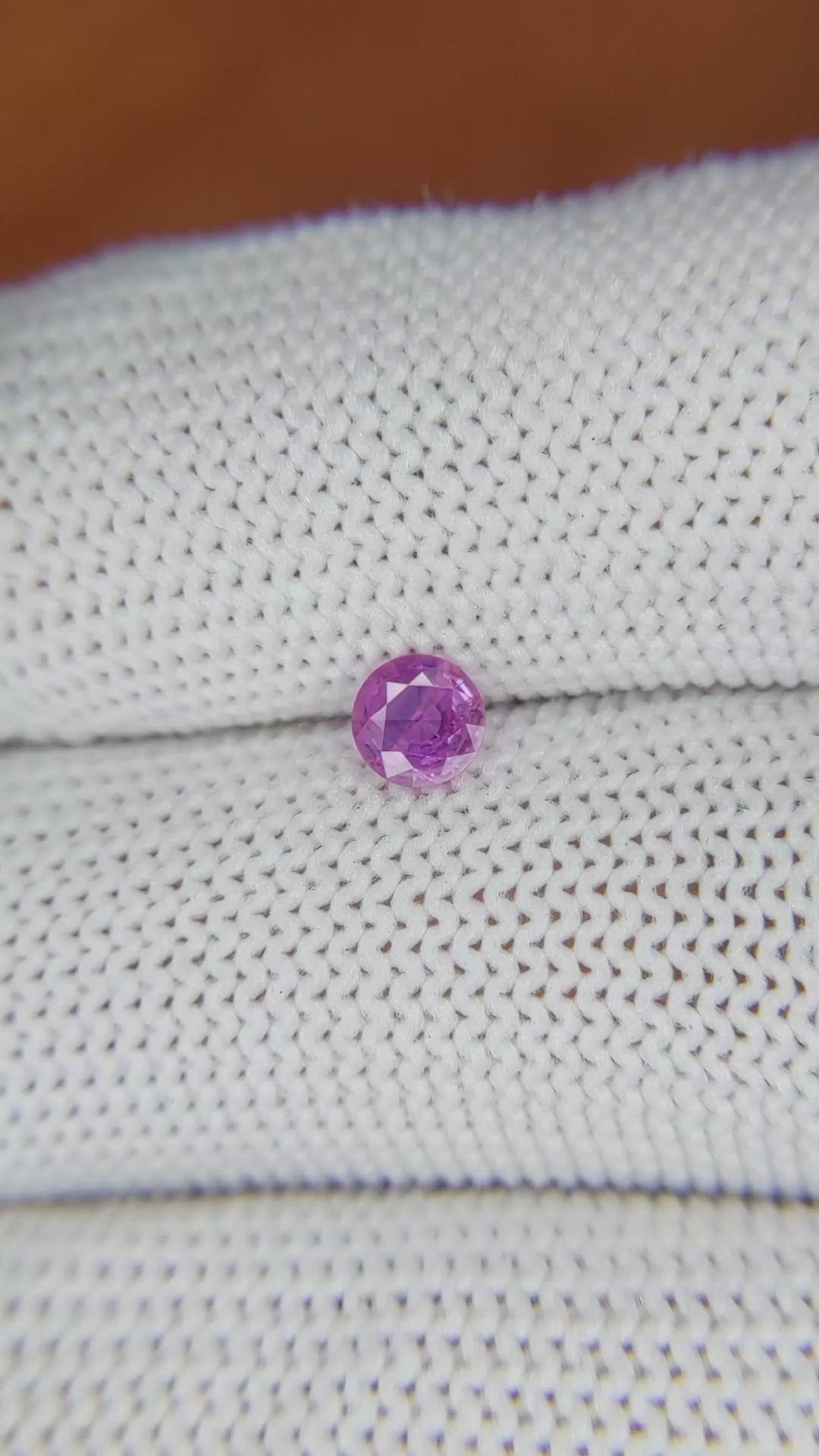0.28 Ct. Purplish Pink Sapphire from Ceylon (Sri Lanka) Size Video