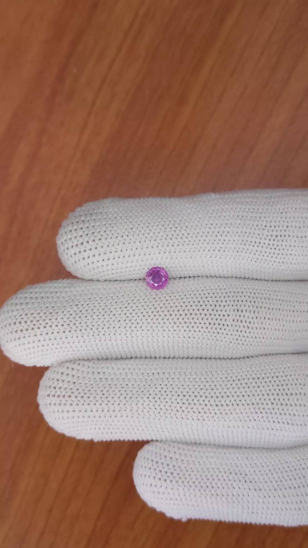 0.28 Ct. Purplish Pink Sapphire from Ceylon (Sri Lanka) Size Video