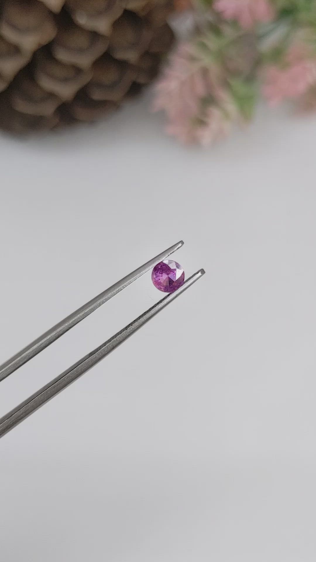 0.28 Ct. Purplish Pink Sapphire from Ceylon (Sri Lanka) Size Video