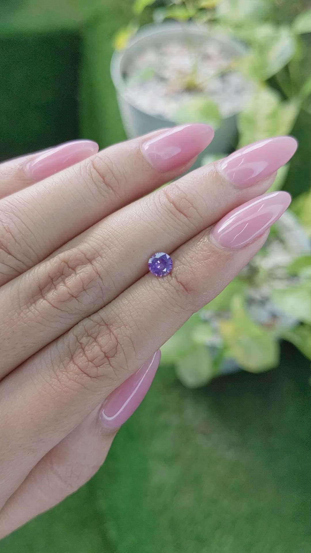 0.60 Ct. Pinkish Purple Sapphire from Ceylon (Sri Lanka) Size Video