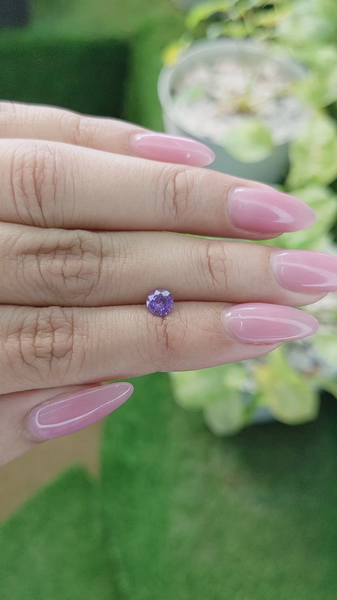0.60 Ct. Pinkish Purple Sapphire from Ceylon (Sri Lanka) Size Video