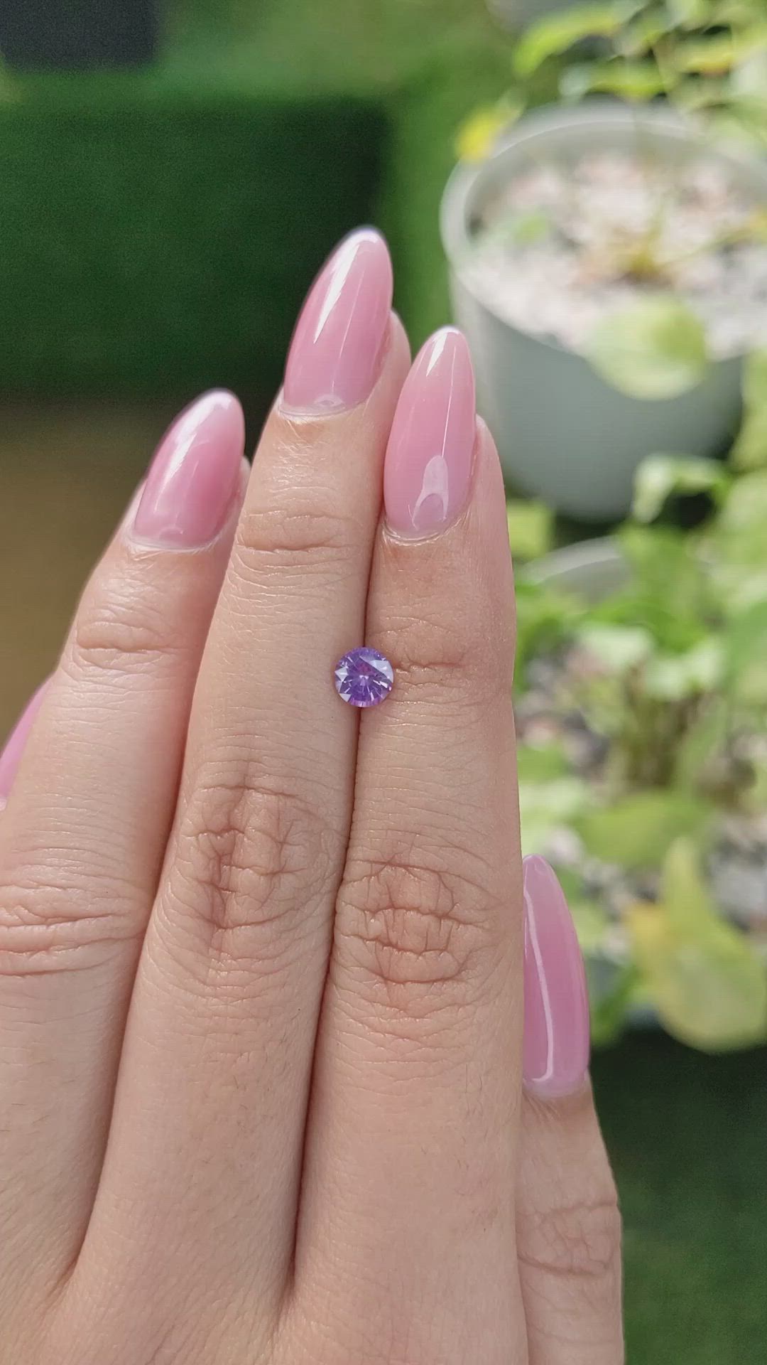 0.60 Ct. Pinkish Purple Sapphire from Ceylon (Sri Lanka) Size Video