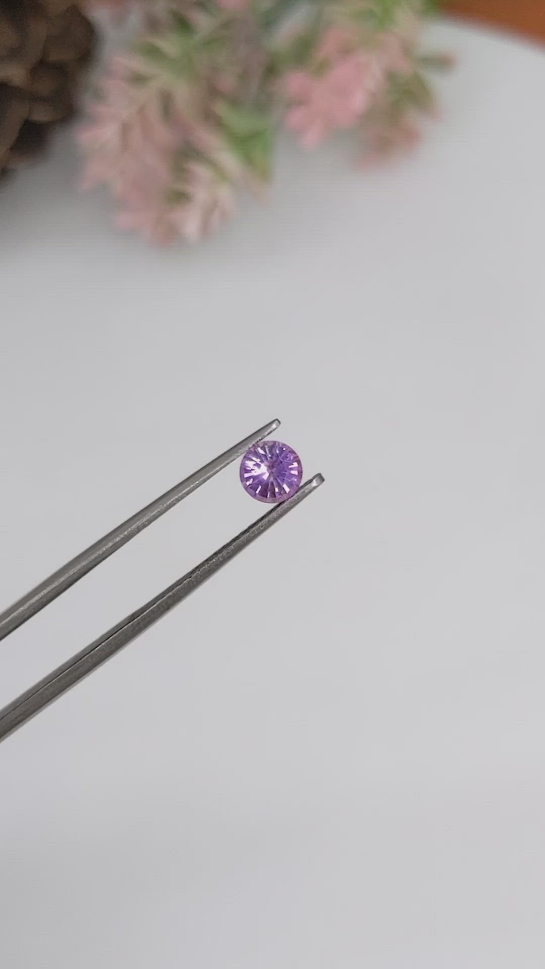 0.60 Ct. Pinkish Purple Sapphire from Ceylon (Sri Lanka) Size Video