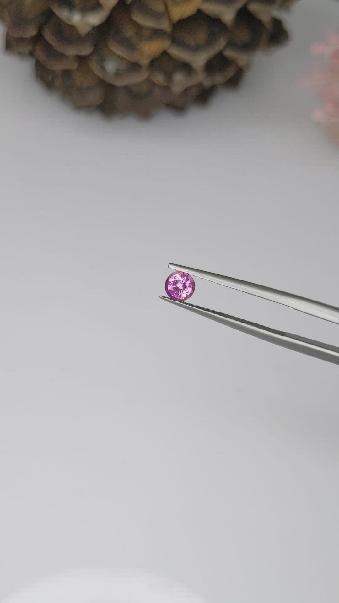0.49 Ct. Purplish Pink Sapphire from Ceylon (Sri Lanka) Size Video