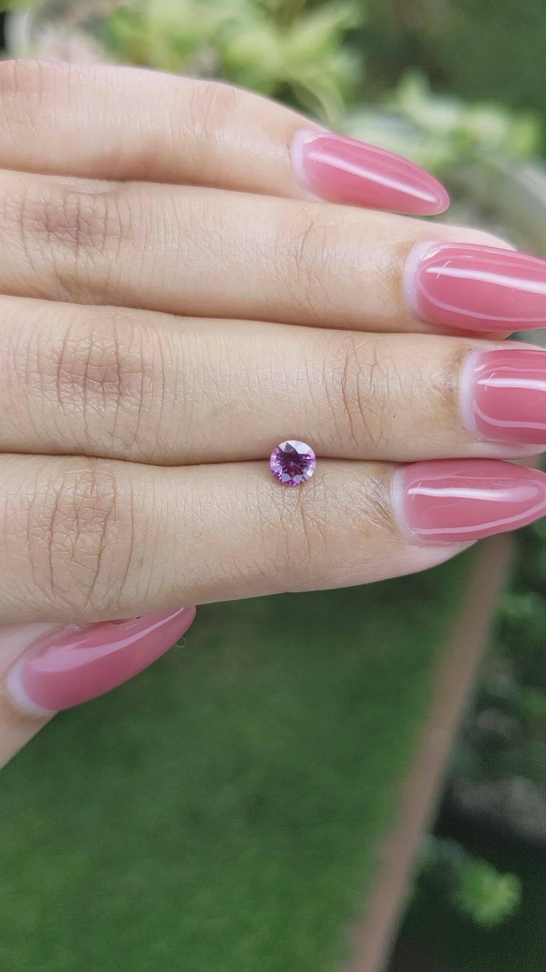 0.49 Ct. Purplish Pink Sapphire from Ceylon (Sri Lanka) Size Video