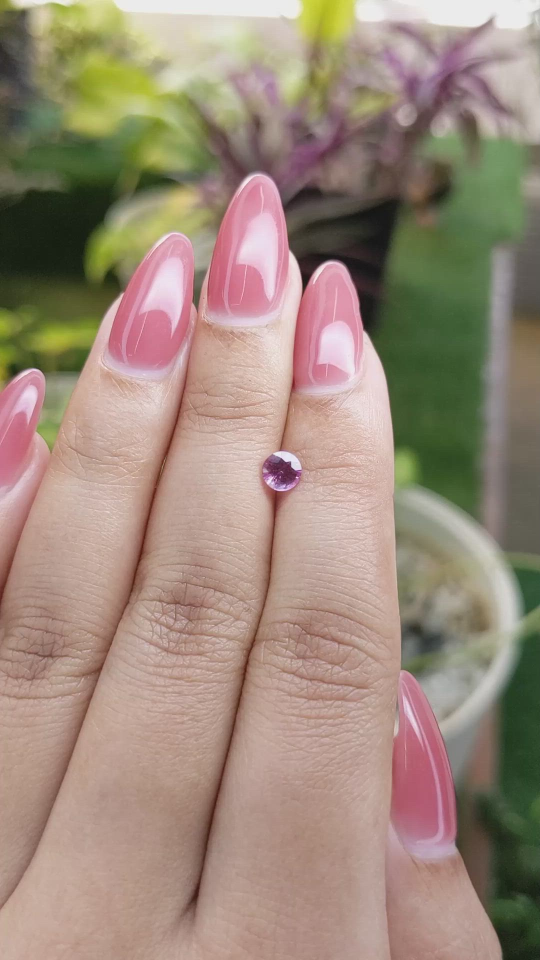 0.49 Ct. Purplish Pink Sapphire from Ceylon (Sri Lanka) Size Video