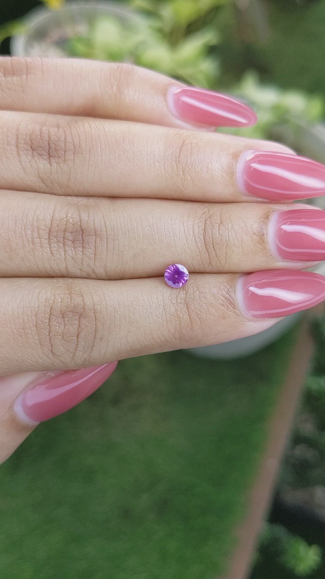 0.46 Ct. Pinkish Purple Sapphire from Ceylon (Sri Lanka) Size Video