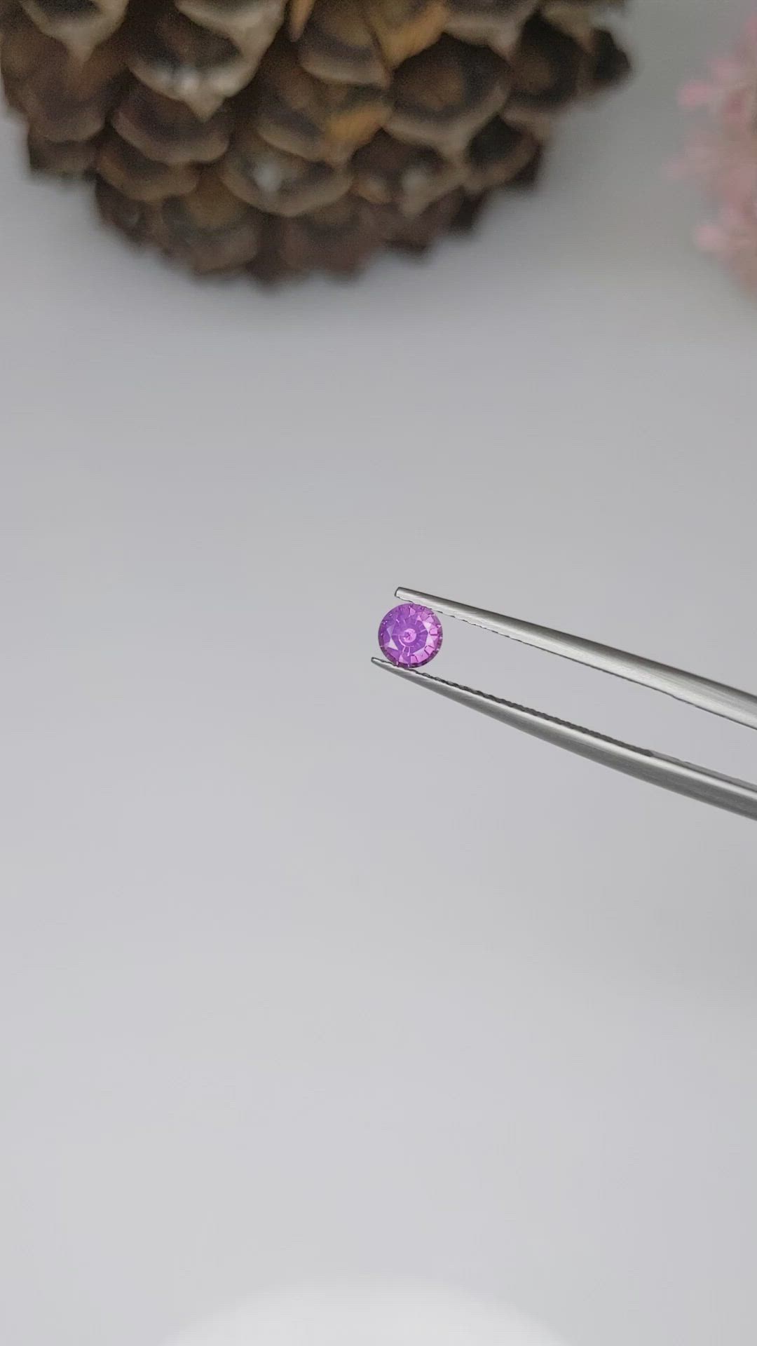 0.46 Ct. Pinkish Purple Sapphire from Ceylon (Sri Lanka) Size Video