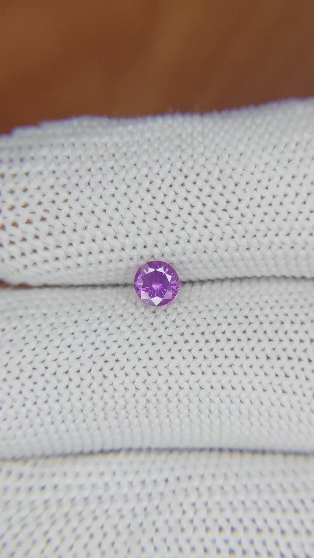 0.46 Ct. Pinkish Purple Sapphire from Ceylon (Sri Lanka) Size Video
