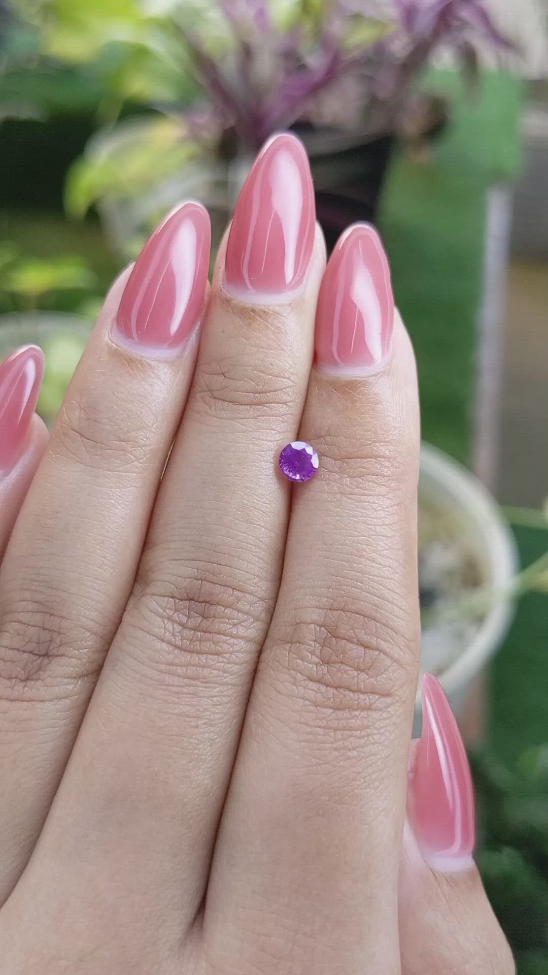 0.46 Ct. Pinkish Purple Sapphire from Ceylon (Sri Lanka) Size Video