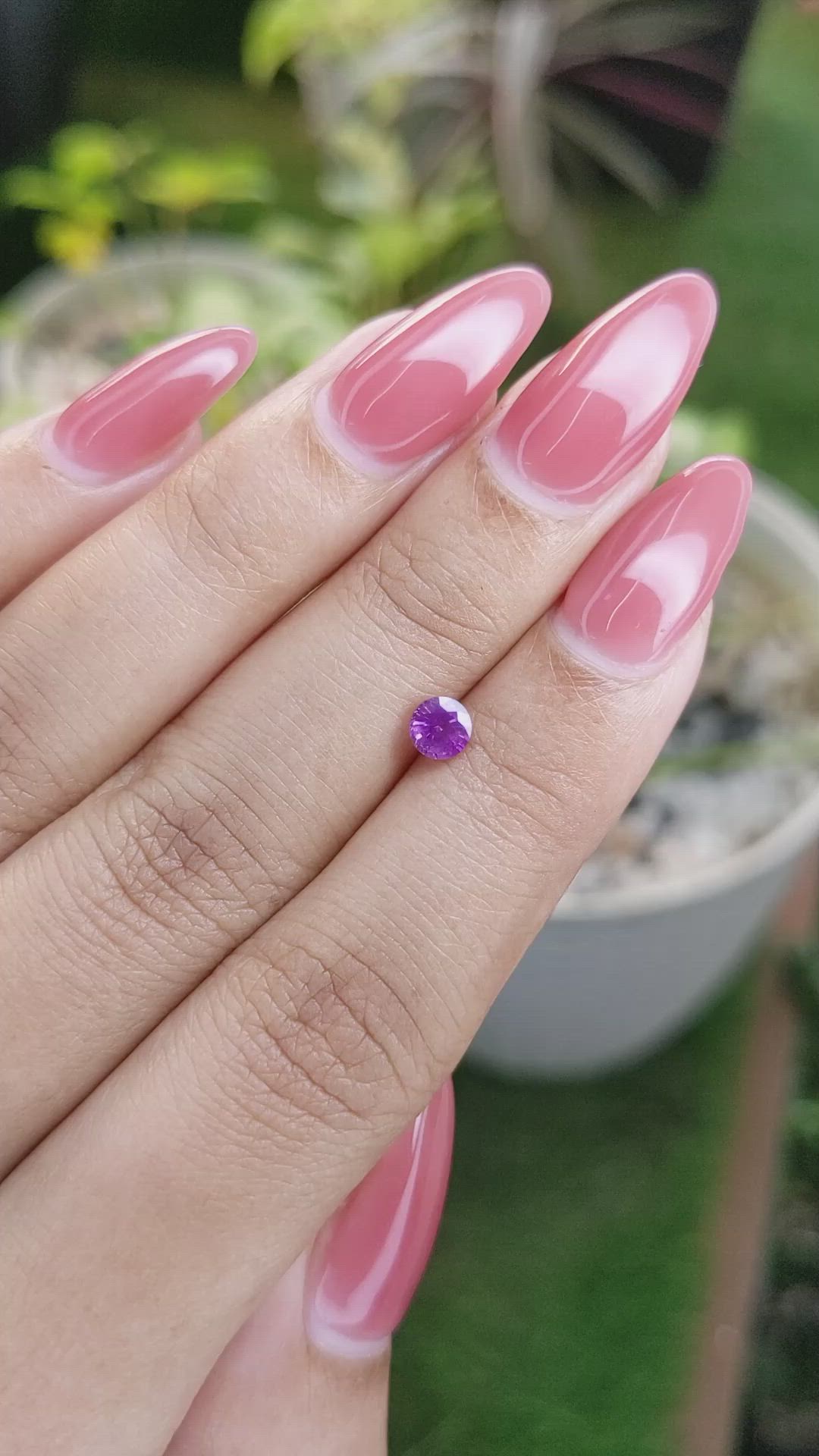0.46 Ct. Pinkish Purple Sapphire from Ceylon (Sri Lanka) Size Video