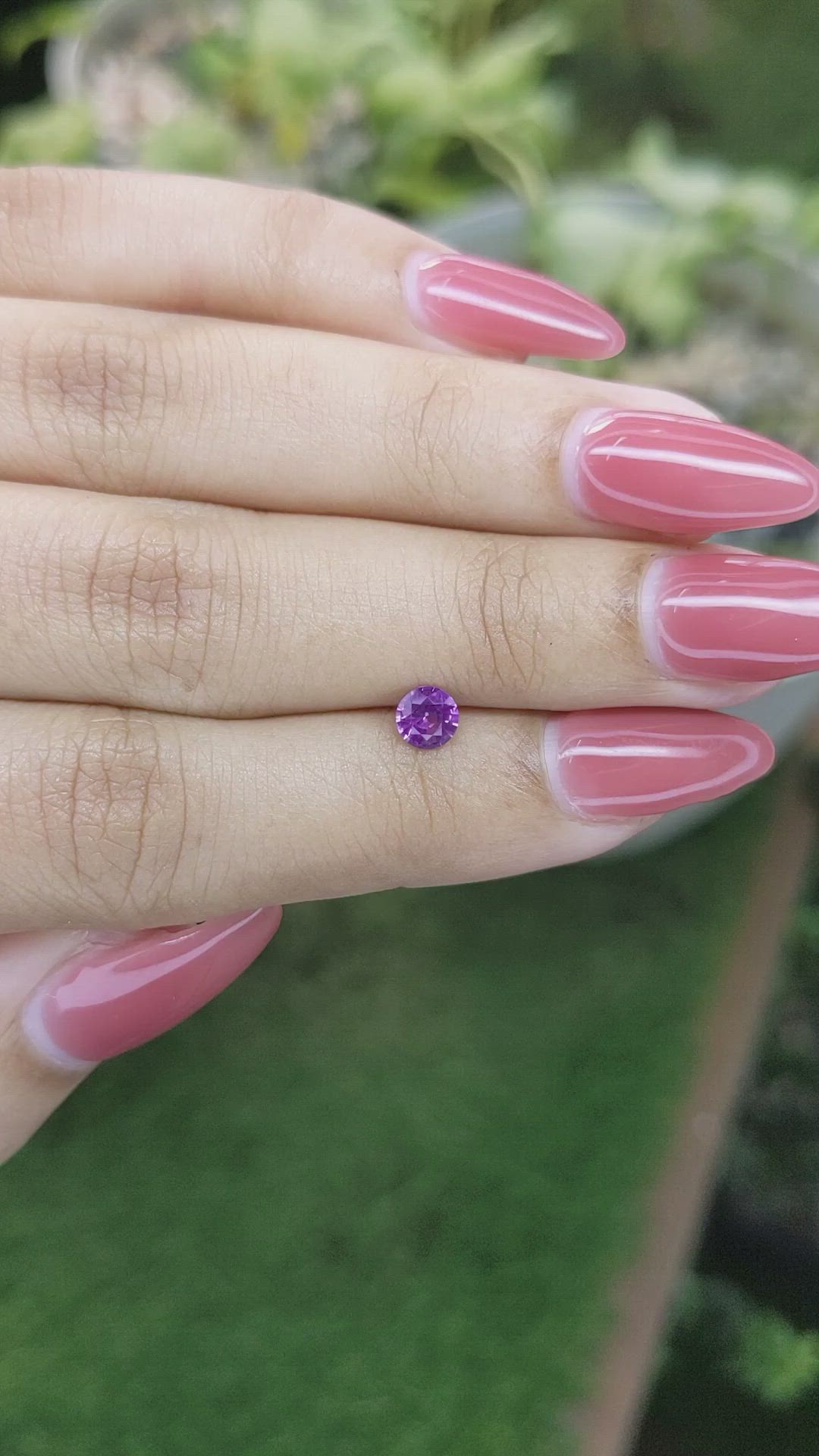 0.46 Ct. Pinkish Purple Sapphire from Ceylon (Sri Lanka) Size Video