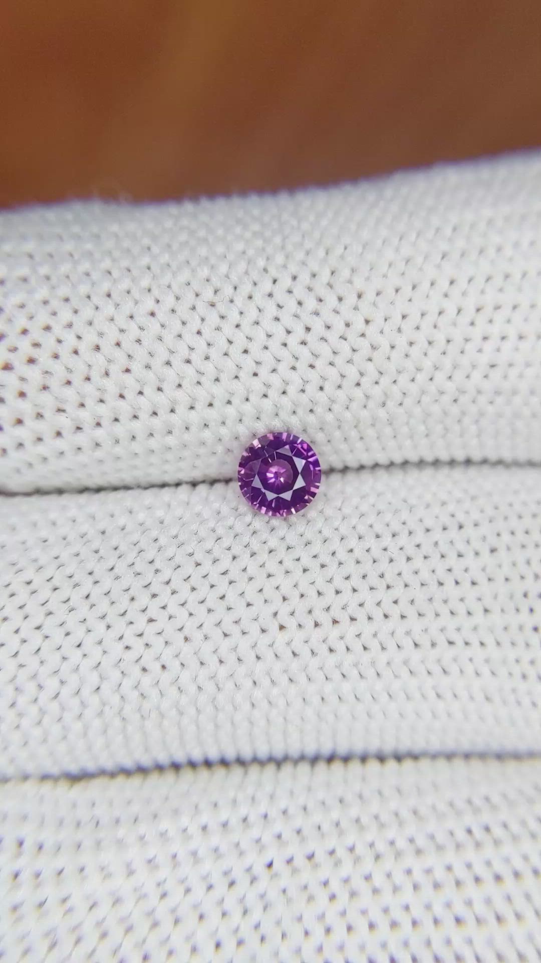 0.46 Ct. Pinkish Purple Sapphire from Ceylon (Sri Lanka) Size Video