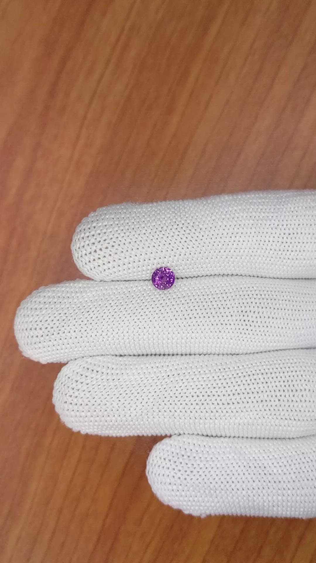 0.46 Ct. Pinkish Purple Sapphire from Ceylon (Sri Lanka) Size Video