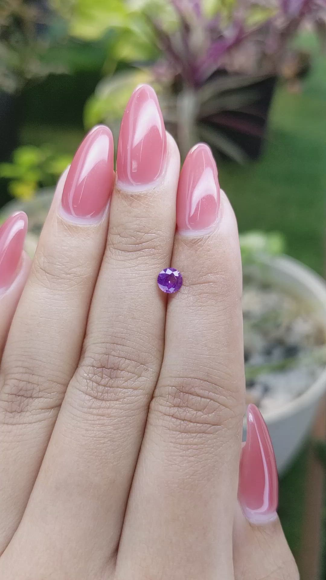 0.46 Ct. Pinkish Purple Sapphire from Ceylon (Sri Lanka) Size Video