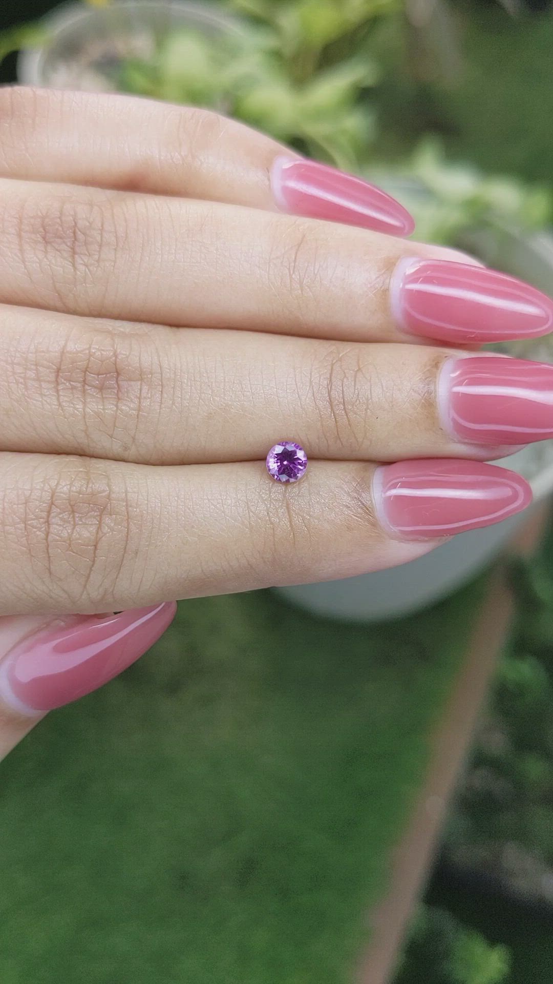 0.42 Ct. Pinkish Purple Sapphire from Ceylon (Sri Lanka) Size Video